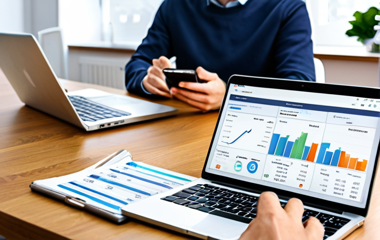 개인 재무 관리의 기본 원칙 - Budgeting and Tracking Expenses**
"A person using a budgeting app on their phone while sitting at a...